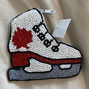 NWT Beaded Coin Purse Small Wallet Canada Skate Bag